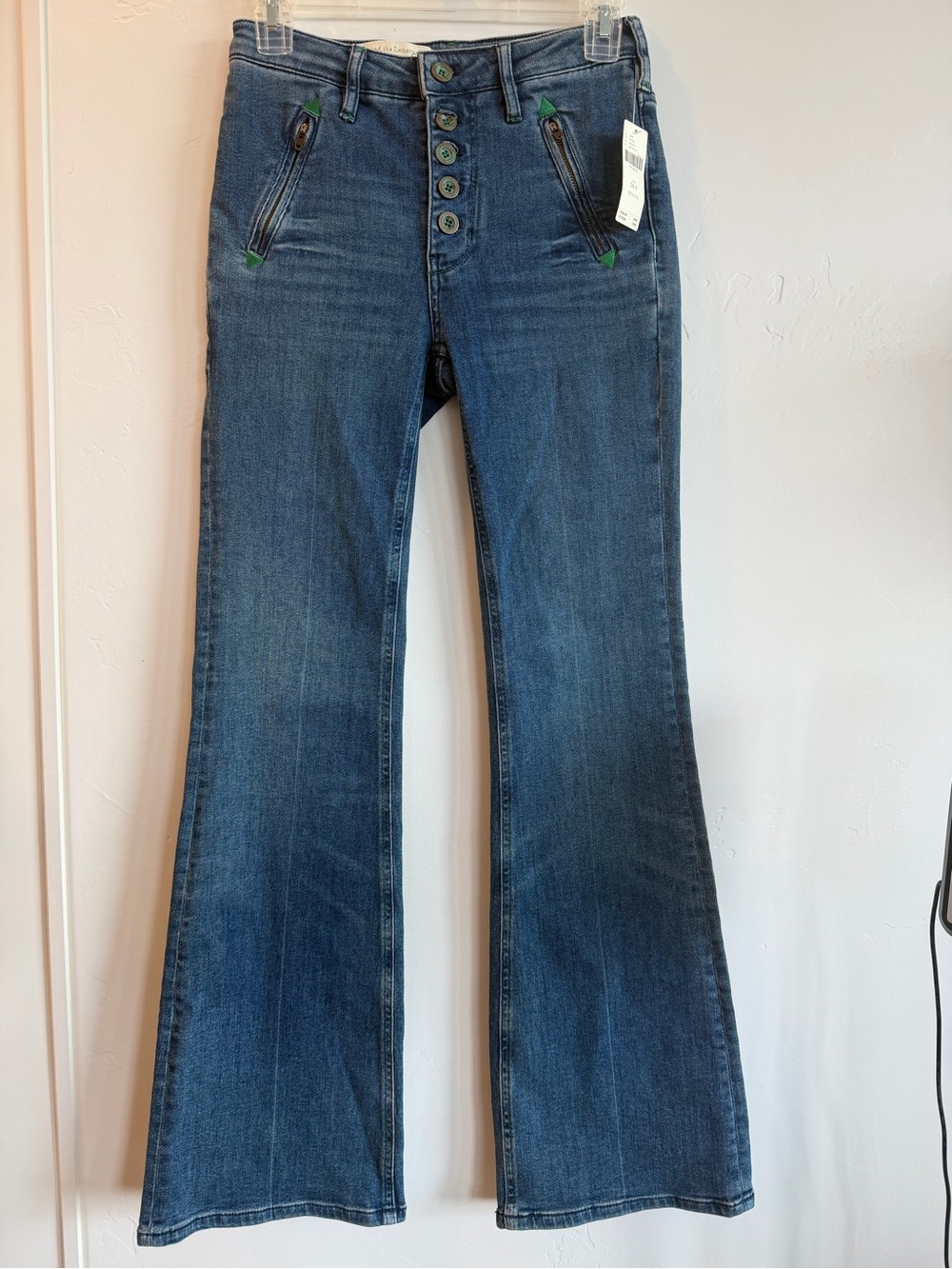 Pilcro and the Letterpress Anthropologie High Rise Petite Flare Jeans 26P NWT
